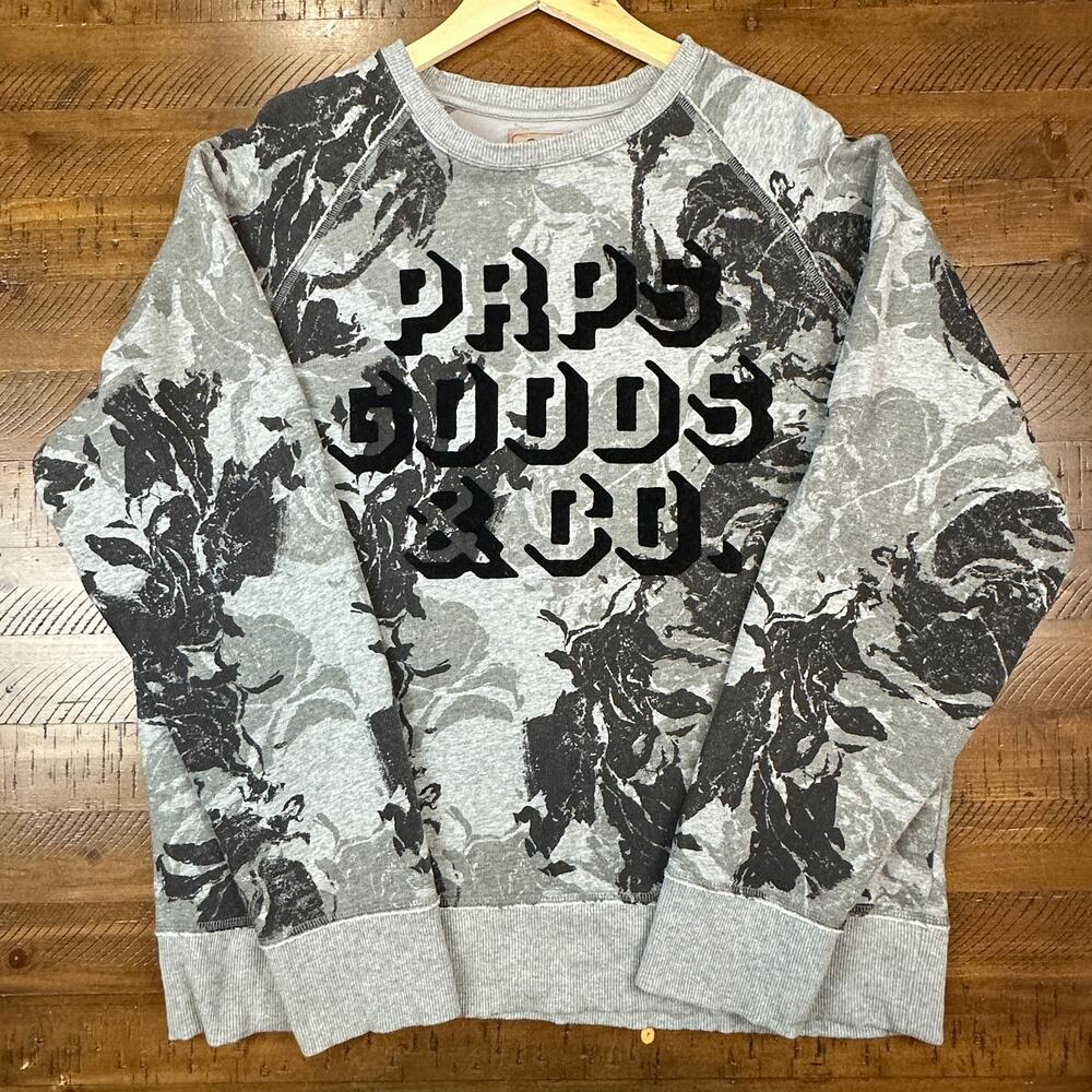 PRPS Sweatshirt Gray Abstract Crewneck Pullover Multicolor Size 3XL